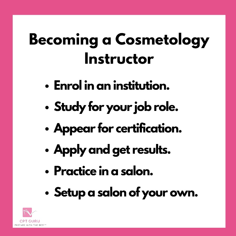 Steps of becoming a cosmetology instructor 
