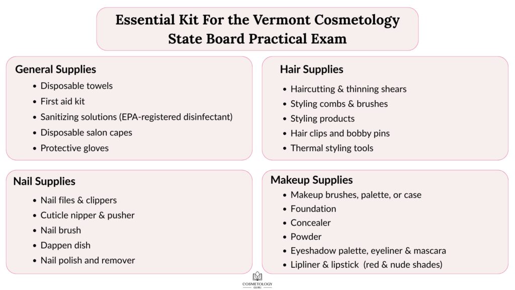 Vermont cosmetology practical exam kit